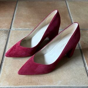 Marc Fisher Deep Red Suede Heels (used)